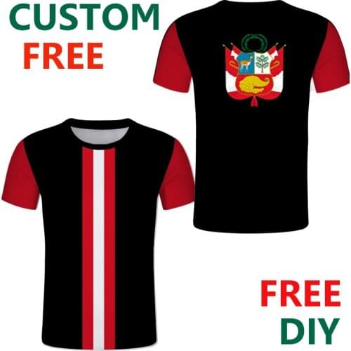 Peru t shirt Free Custom country Peruano Spanish text personalise Tee Shirts DIY Peruvian Jersey
