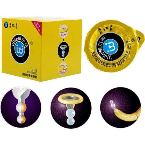 IKOKY 1pcs/3pcs Ultra Thin Dual Beads Dotted Condoms Delay Ejaculation G-spot Stimulator Adult Sex Products