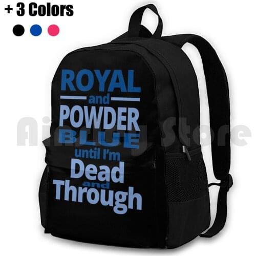 Royal And Powder Blue Outdoor Hiking Backpack Waterproof Camping Travel Sports Sport Sports Sports For Men Sports For Kids