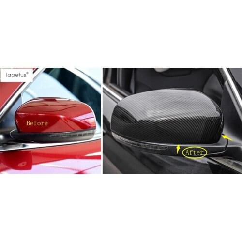 Lapetus Carbon Fiber Look Exterior Refit Kit For Jeep Cherokee 2014 - 2020 Auto Rearview Mirror Shell Decoration Cover Trim