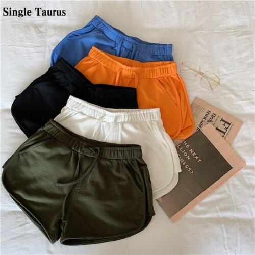 2021 Summer Loose Casual Female Shorts High Waist A Line Hot Pants Home Wear Solid Color Short Women Pantalones Cortos De Mujer