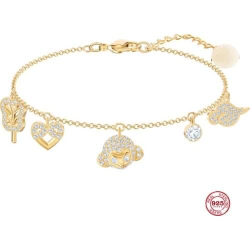 Fashion Charm Pure 925 Silver Original 1:1 Copy, Fun Tendon Cloud Banana Fan Exquisite Wild Bracelet Female Luxury Jewelry Gifts