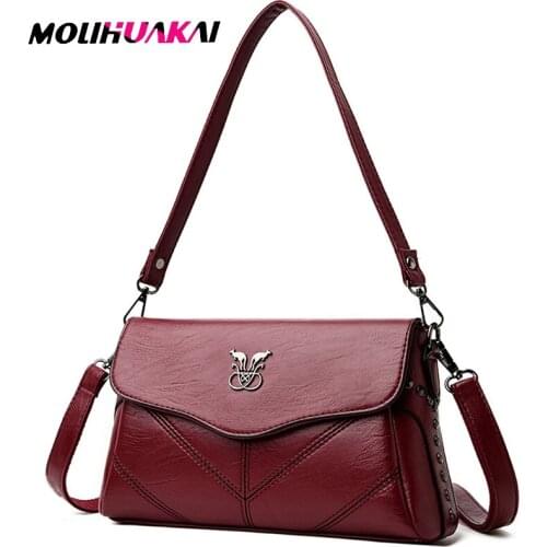 MOLIHUAKAI Women Messenger Bags For Women Soft Leather Bags Handbags Women Famous Brands Ladies Shoulder Bag Bolsa Feminina