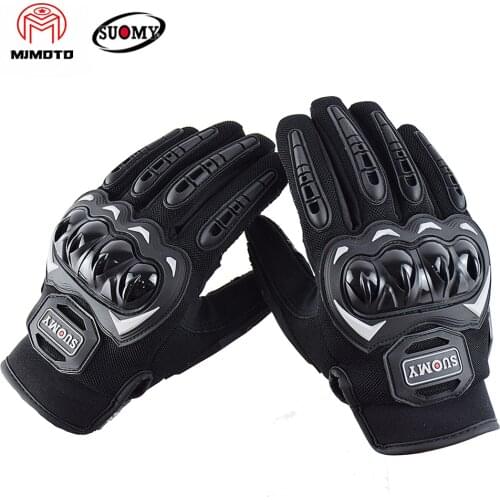 Wholesale Suomy New Brand Motorcycle Motorbike Gloves Summer Full Finger Chopper Guantes Shockproof Hard Kuckle Protector Gear