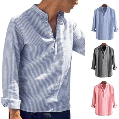 Hot sale mens striped grey shirt large size Fashion top