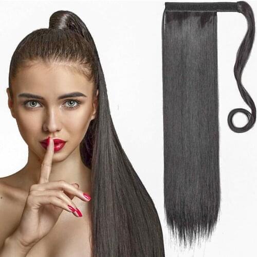 Clip In Ponytail Extension Wrap Around for Women Wavy Curly Hair Fluffy Pony Tail 18,24 Inch,Synthetic Clip In Hair Extension