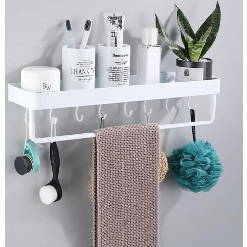 Wall-mounted Kitchen Racks Aluminum Punch-free Storage Rack Kitchen Seasoning Bottles Holder Shelf Bathroom Organizer Rack
