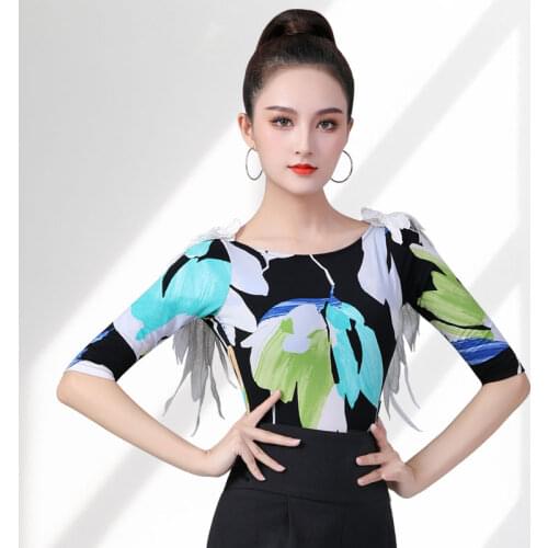 New modern dance training suit waltz dance jacket womens design dance suit ballroom dance chacha dance top clothes fashion