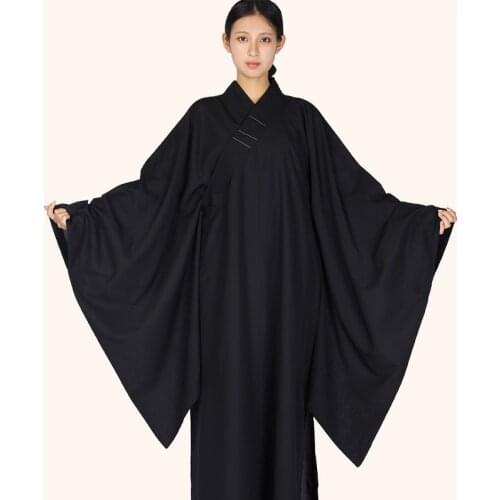 Temples Monk Training Uniform Lay Buddhist clothes set Buddhism Robe appliance Lay Buddhist Long Robe Lay Monk Meditation Gown