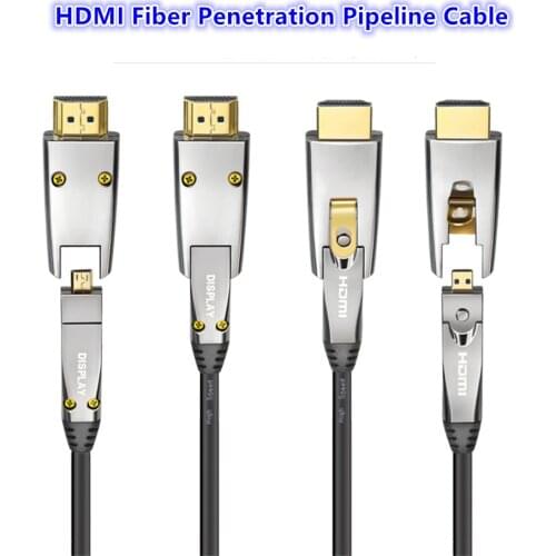 18Gbps 4K 60Hz HDMI-Compatible 2.0 Cable HDR4:4:4 Optical Fiber Cables Audio Video Micro HDMI Cord Engineering Wiring For PS4