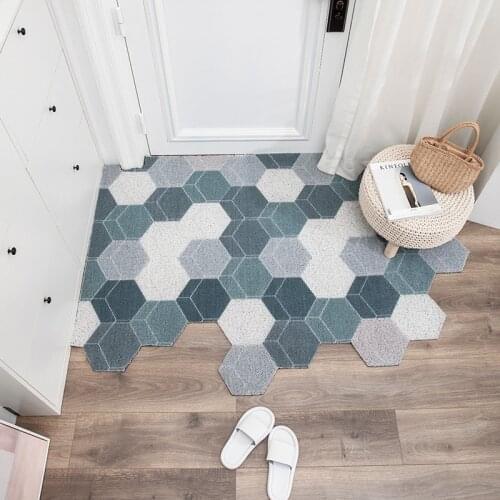 Silk Loop Doormat Carpet Bedroom Bathroom Living Room Hallway Kitchen Entrance Mats Carpet Dust-proof Non-slip Cuttable Doormat