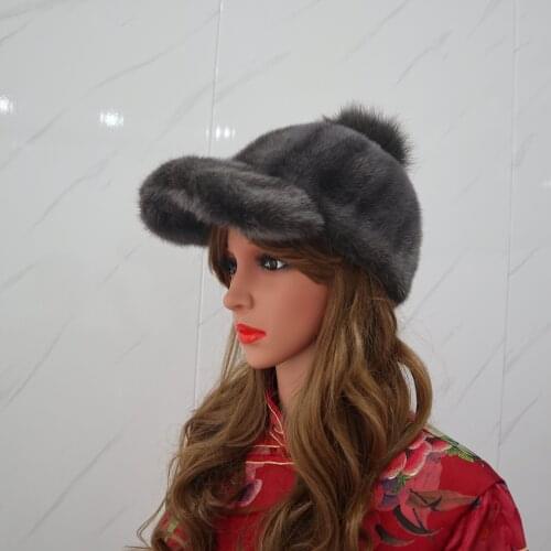 Real Fur Hat 2019 New Ladies Women Mink Fur Knitted Hats Luxury Winter Genuine Lady Warm Caps Headwear Female Winter Hat