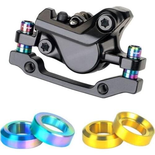 Hot！4Pcs/set Mountain BMX Bike Bicycle Titanium Concave And Convex Washer Spacer For Disc Brake Caliper Group Mounting Bolts