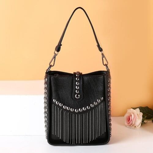 Beading Decoration Casual Handbags for Women 2021 New Fashion Single Shoulder Bucket Bags Ladies Fashionable Party Pures Channel