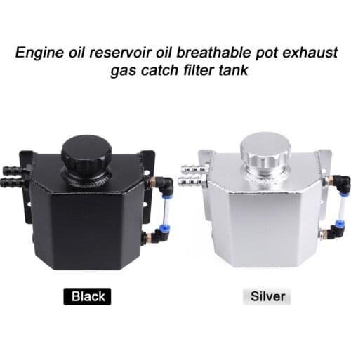 1L Universal Square Engine Oil Breathable Pot Coolant Tank Waste Gas Recycling Pot Reservior Oil Exhaust Gas Catch Filter Bank