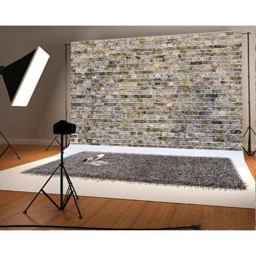 Vintage Brick Wall Photography Backdrop Retro Photo Booth For Picture Grey Brick Holiday Vinyl Background