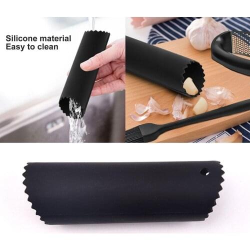 High Quality 3PCS/Set Manual Silicone Garlic Peeler Mash Mincer Crusher Stainless Steel Rocker Kitchen Press C7X1