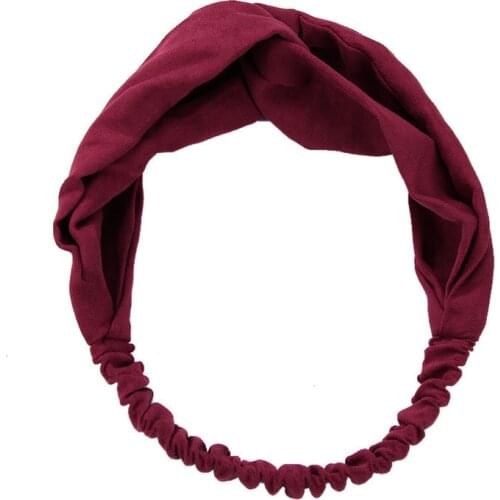 6 Solid Colors Cloth Knot Elastic Headbands Fashion Turban Headwear for Women Hair Accessories