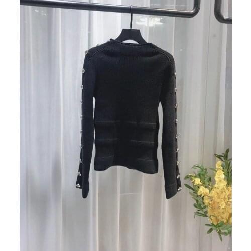 118642 High quality 2021 women Pullover RUNWAY fashion winter long sleeve design sweatshirt