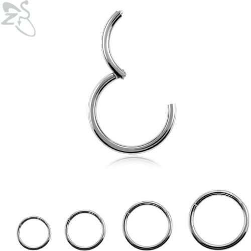 ZS 4 Pcs/lot 316L Stainless Steel Nose Ring 3 Color Septum Piercings Unisex Cartilage Lip Piercing Body Piercing Jewelry 6-12MM
