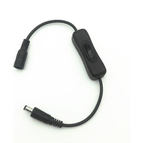 10pcs DC12V Black / white direct insertion switch manual DC power switch 5.5mm * 2.1mm barrel 505035282835, LED lamp bar