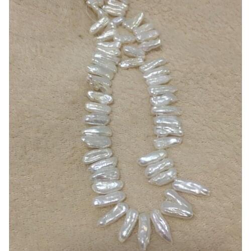 1595 17" White real rare r Pearl Necklace