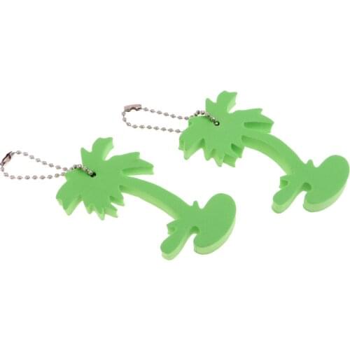 2 Pieces Green EVA Foam Floating Keychain Keyring Yachting Kayaking Boating Beach Swimming Surfing Key Float Buoy
