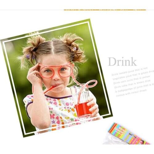 200pcs Funny Drinking Straw glasses Frames for party favor DIY Decoration Plastic Glasses Eye Frame Kids gift