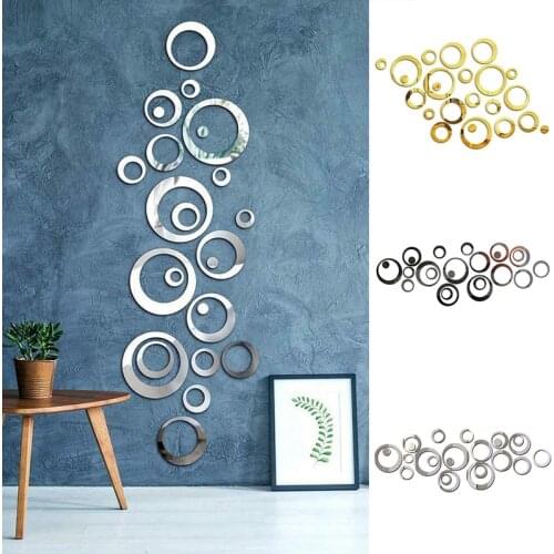 24pcs Circles 3D Mirror Wall Sticker DIY Removable Decal Acrylic Art Sticker Best Price