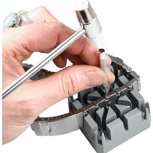 5Pcs Watch Repair Band Link Remover Tool Kit Hammer Punch Pins Watch Strap Holder Universal Watch Repair Tool