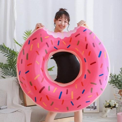60CM Inflatable Donut Swimming Ring Giant Pool Float Toy Circle Beach Sea Party Inflatable Mattress Water Adult Kid
