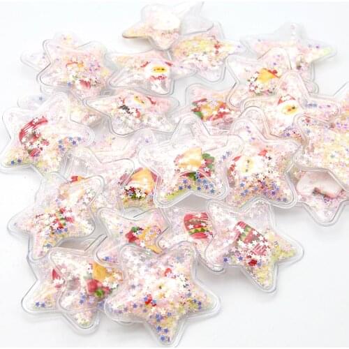 David accessories Christmas 5Pcs Transparent Shakers Bling Sequins DIY Make Hair Bow Phone Decoration Random Delivery,5Yc8235