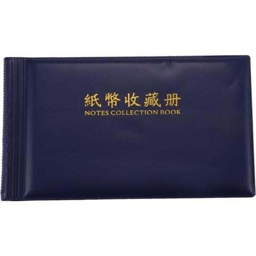 Banknote Currency Collectors Album Pocket Storage 30 Pages Royal blue