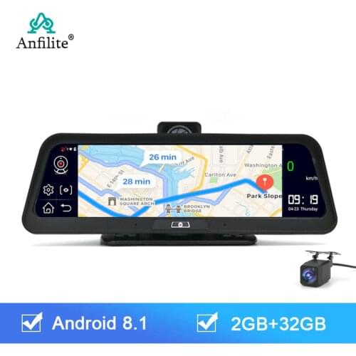 Anfilite 4G Android 8.1 Dashcam Dashboard 10 Inch Dual Lens 2GB+32GB WIFI ADAS GPS Navigation Automobile Video Recorder