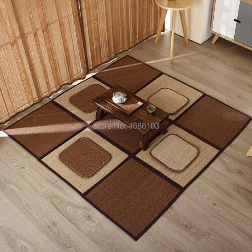 Japanese style 90x150cm bamboo weaving carpet Mosaic Mat living room carpet floor carpet bedroom mosaic bamboo carpet