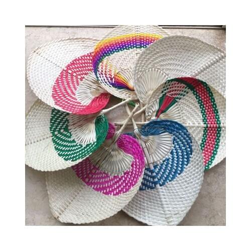Bamboo weaving banana fan Hand-woven fan dance straw hand fan baby navel Pucao fan 75 pieces / batch DHL free shipping
