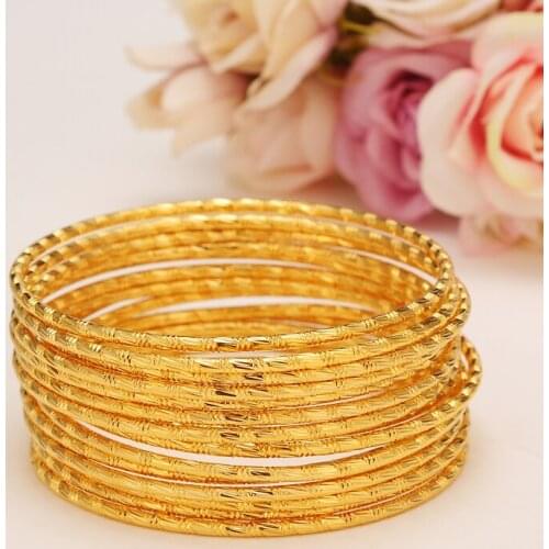 Bangrui Wholesale Gold Color Ethiopian bangle bracelet bangle African Women jewelry Gold Dubai big circle bangles