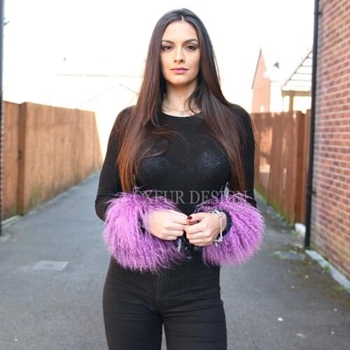 FREE SHIPPING CX-A-47V Cute And Lovely Mongolian Lamb Fur Cuff