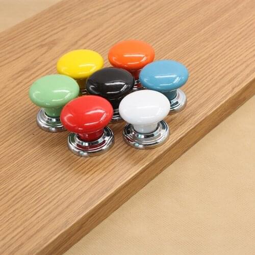FAST SHIPPING 38MM Colored Ceramic knobs on chrome finish zinc alloy base Cabinet Knobs Drawer Knob Cabinets Cupboard Knobs