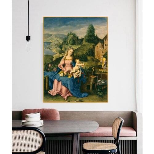 Citon Canvas Albrecht Durer《Virgin and child in a landscape》Art Oil painting Artwork Picture Modern Wall decor Home Decoration