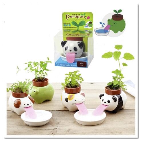 Lovely Panda/dog/cat/frog Ceramic Flower Pot Cartoon Flower Pot Family Garden Vase Decoration Household Free Shipping Wholesale