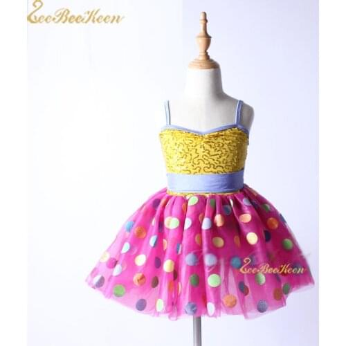 Sling Wave Point Cute Ballet Dance Skirt Holiday Party Princess Dress Stage Show Children Ballet Tutu Dress Dance Dress For Girl