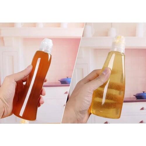 Squeeze Honey Bottles Reusable Plastic Honey Jars with Cap Salad Dressings Containers Travel Pinic Work Condiments Dispenser