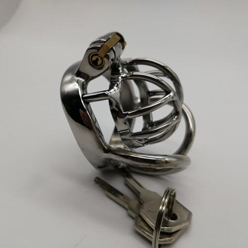 Prevent Extramarital Sex,Testis separate Cock Cage,MINI Stainless Steel Male Chastity Device,Penis Ring Lock, Chastity Belt,132