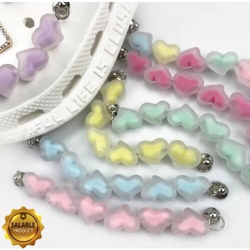 3D rainbow Heart-shaped Shoe Croc Charms Pack DIY Shoe Decaration Accessories Chain Clog Croc Jibz Hello Kids Boy Girls Gifts