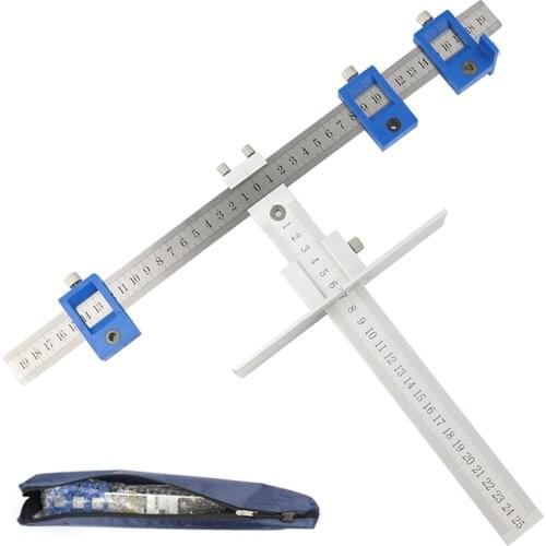 Aluminum Alloy Pocket Hole Jig Set Drill Guide Sleeve For Drawer Cabinet Hardware Jig Pull Wood Drilling Hole Woodworking Tools