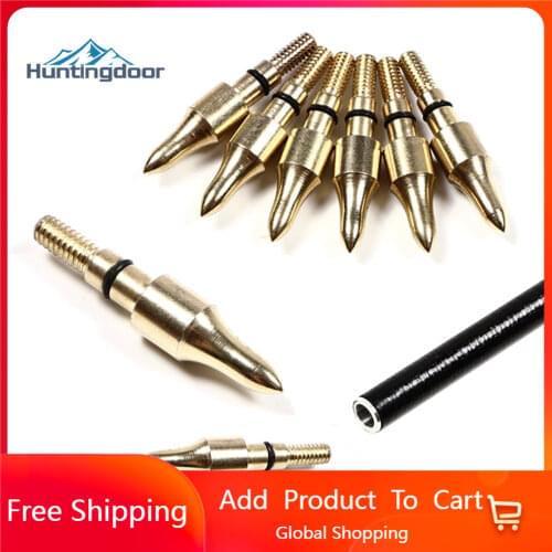 Huntingdoor Archery Broadheads Steel 100 Grain Field Points Screw-In Arrowheads 5/16'' Replacement Target Practice Arrow Tips