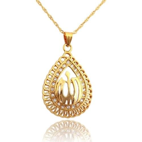 New Arrival Jewelry Islamic Allah Pendant Charms Gold color Choker Necklace Religious Muslim Jewelry For Women