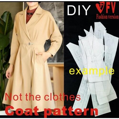 New style casual womens single-layer coat coat pattern clothing cutting drawings BFY-215