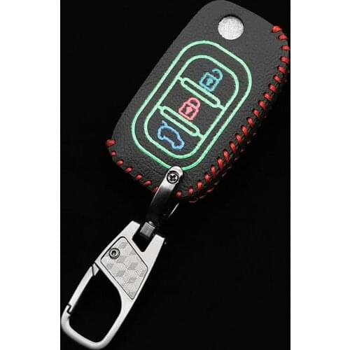 New Luminous Leather Car Key Case Cover For LADA Priora Sedan Sport Kalina Granta Vesta X-Ray XRay Remote Key Shell Auto Parts